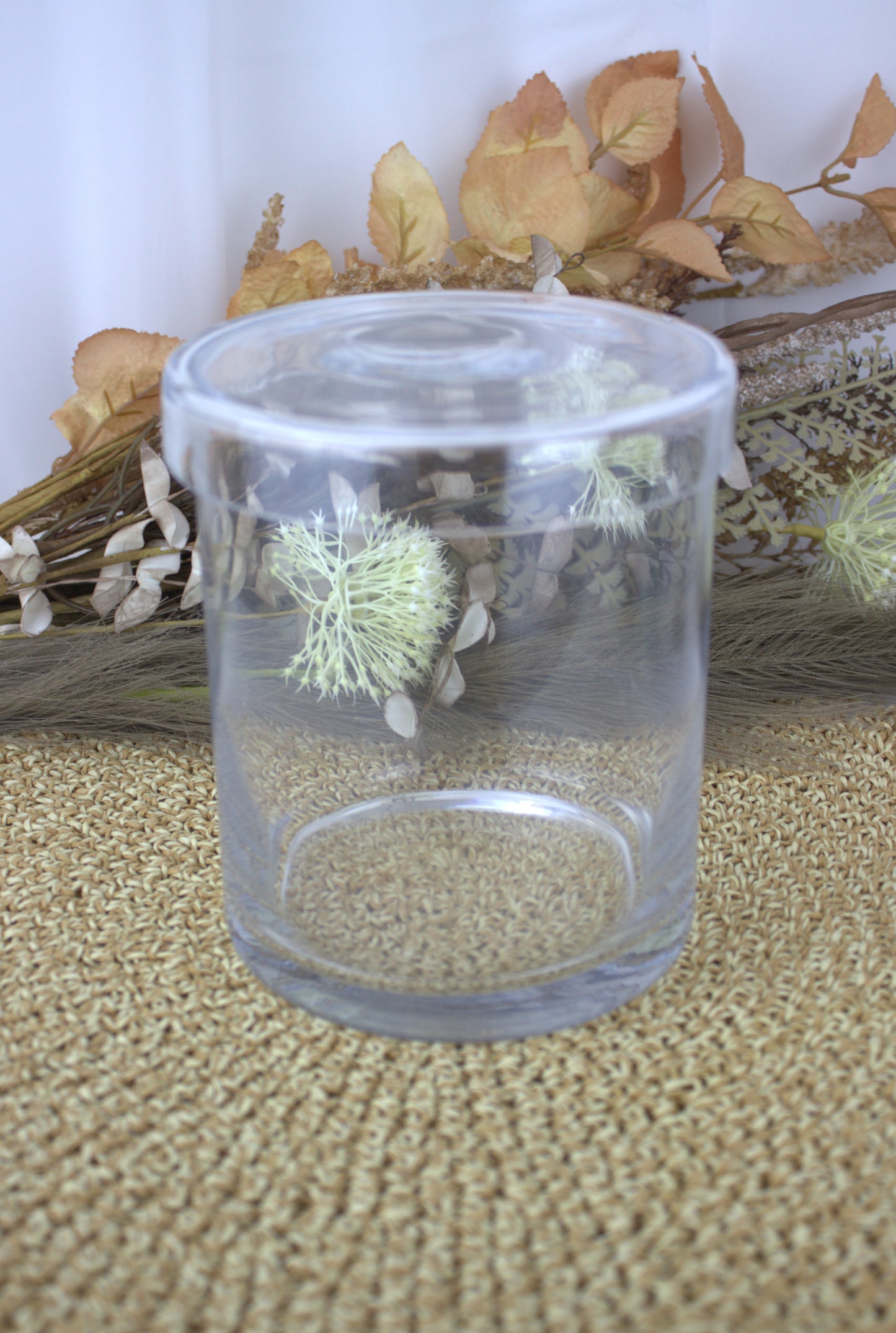 Elegant Heavy Glass Jar with Lid – 6 Inches Tall, 5 Inches Wide