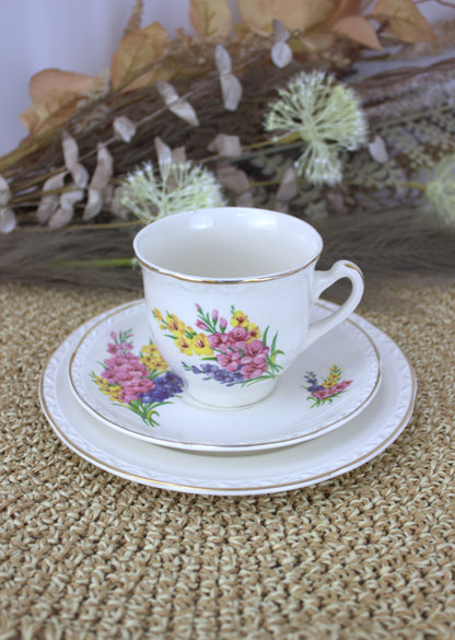 Weatherby Hanley England Royal Falcon Ware Teacup, Saucer, and Side Plate Set