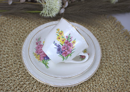 Weatherby Hanley England Royal Falcon Ware Teacup, Saucer, and Side Plate Set