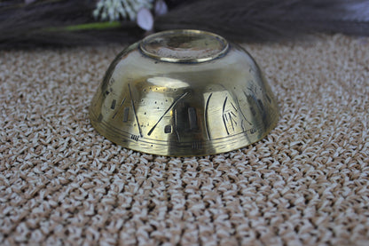 Vintage Brass Bowl with Intricate Etching – Made in India