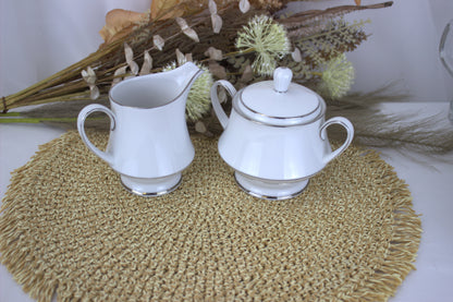 Royal Worcester Fine Porcelain Platinum Trim Tea Set