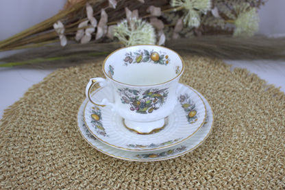 Rare Discontinued 1970s Royal Tara "Bird and Fruit" Bone China Tea Set - 17-Piece Collection