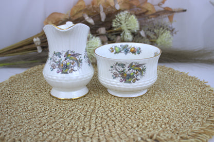 Rare Discontinued 1970s Royal Tara "Bird and Fruit" Bone China Tea Set - 17-Piece Collection