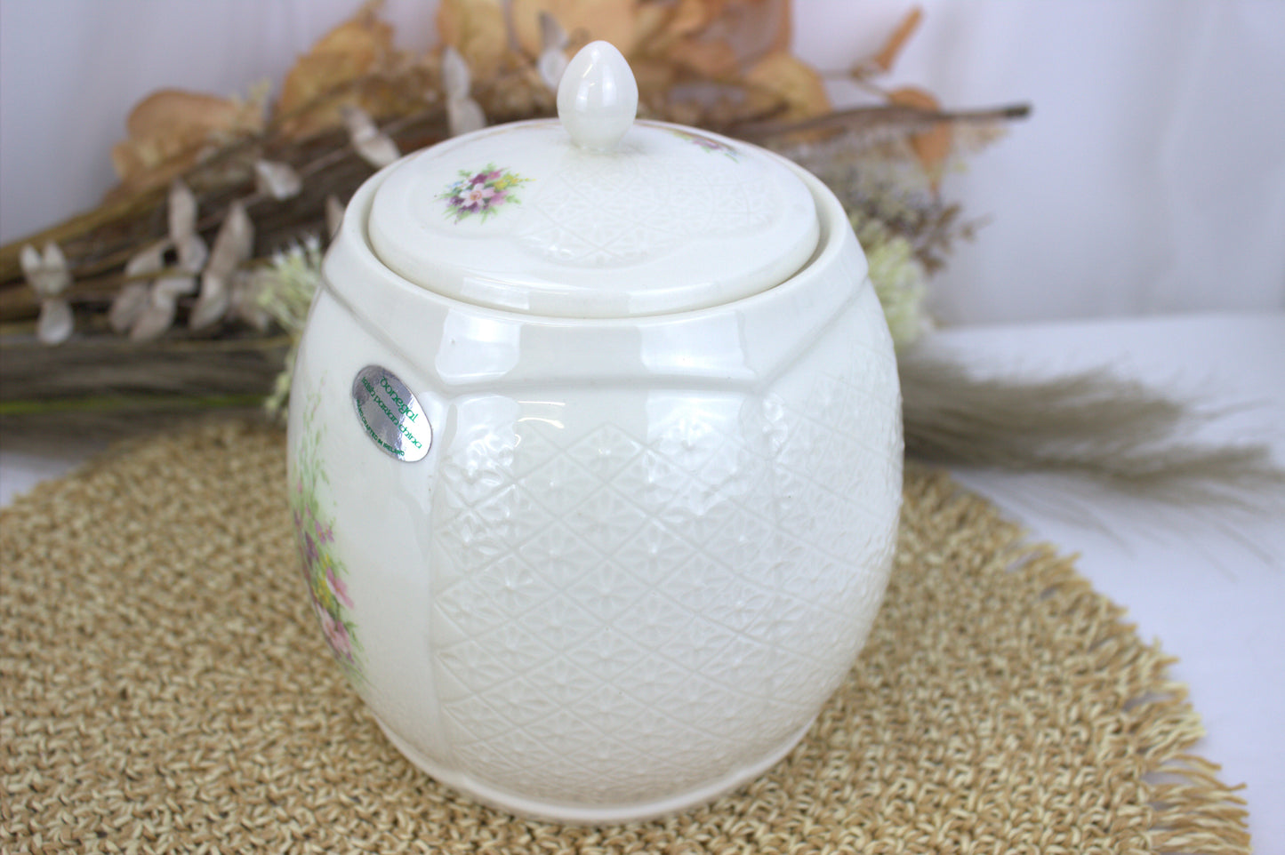 Donegal Irish Parian China Biscuit Barrel & Marmalade Jar Set