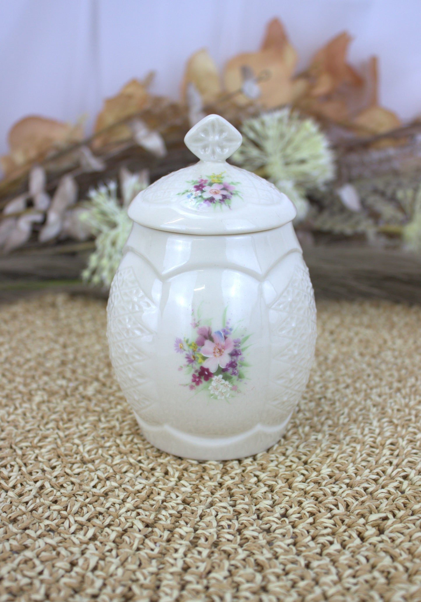 Donegal Irish Parian China Biscuit Barrel & Marmalade Jar Set