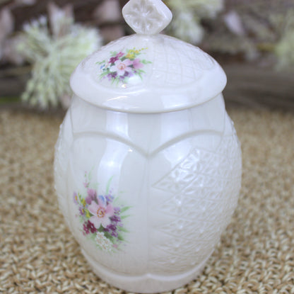 Donegal Irish Parian China Biscuit Barrel & Marmalade Jar Set