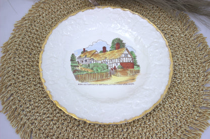 Vintage 1950s Alfred Meakin Souvenir Plates - Shakespeare's Birthplace & Anne Hathaway's Cottage, Stratford-upon-Avon