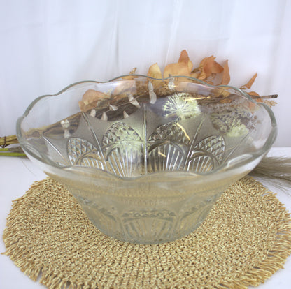 Extra-Large 1970's Vintage Punch Bowl with 3 Matching Glasses – The Ultimate Party Centerpiece