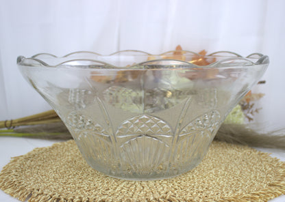 Extra-Large 1970's Vintage Punch Bowl with 3 Matching Glasses – The Ultimate Party Centerpiece