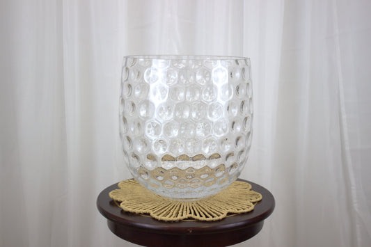 Large Textured Glass Vase/Planter/Candle Holder – 12" Tall