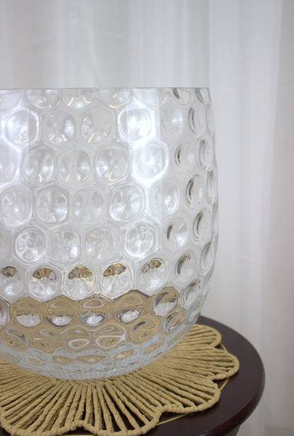 Large Textured Glass Vase/Planter/Candle Holder – 12" Tall