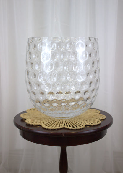 Large Textured Glass Vase/Planter/Candle Holder – 12" Tall