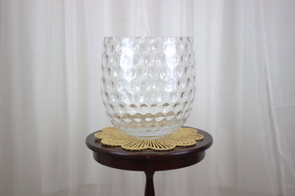 Large Textured Glass Vase/Planter/Candle Holder – 12" Tall