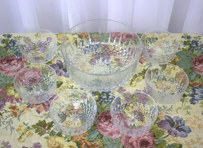 Vintage Arcoroc Diamond Sunburst Serving Bowl Set – 7 Pieces