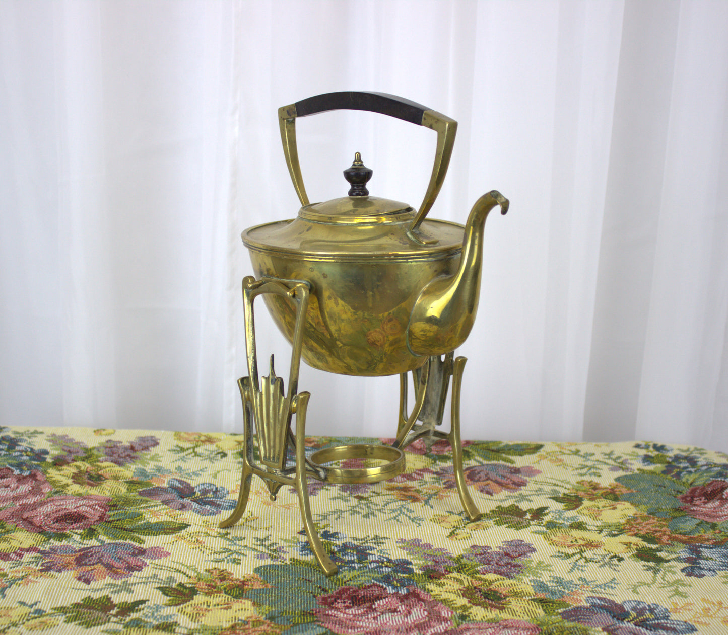 Vintage Brass Kettle with Warming Stand