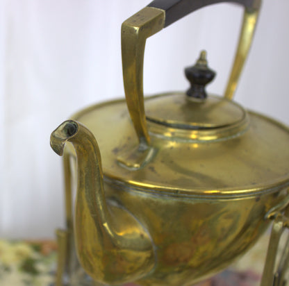 Vintage Brass Kettle with Warming Stand