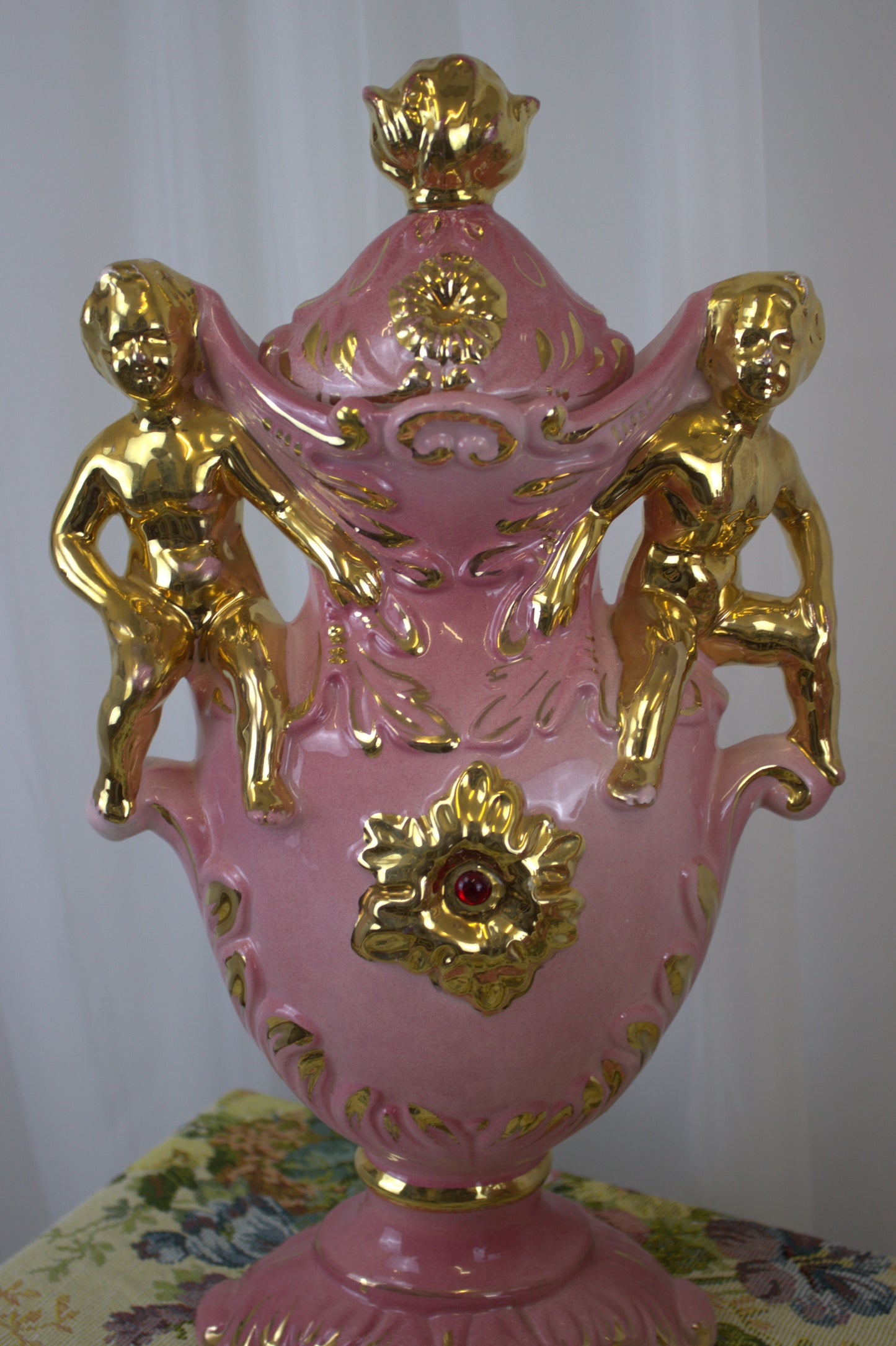 Vintage Italian Pink & Gold Cherub Ceramic Set – A Wedding Gift of Good Luck!