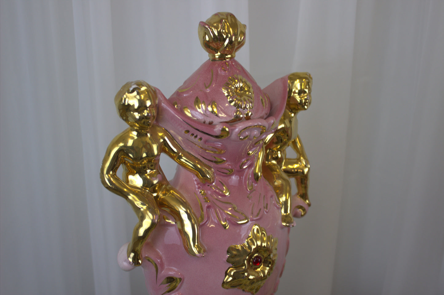 Vintage Italian Pink & Gold Cherub Ceramic Set – A Wedding Gift of Good Luck!