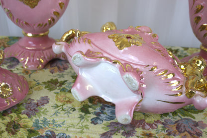 Vintage Italian Pink & Gold Cherub Ceramic Set – A Wedding Gift of Good Luck!