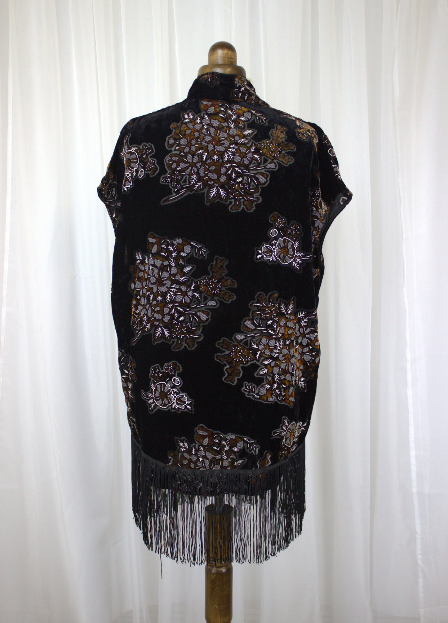 Retro Topshop Kimono-Style Cardigan with Fringe – UK Size 8