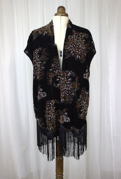 Retro Topshop Kimono-Style Cardigan with Fringe – UK Size 8