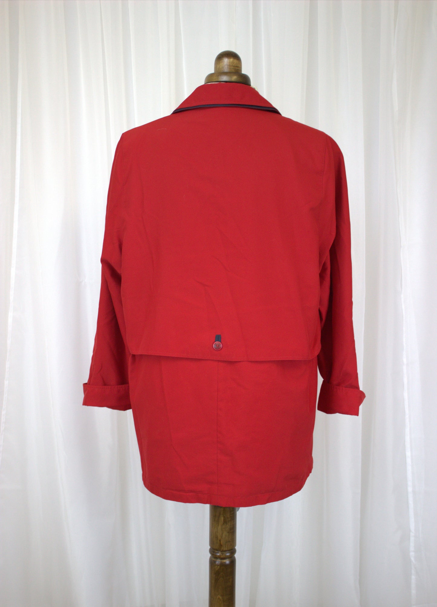 Vintage Red "Yachting" Embroidered Lightweight Coat – Size 14