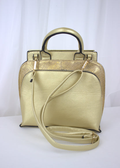 Retro Gold Mini Handbag with Iconic Charm Accents