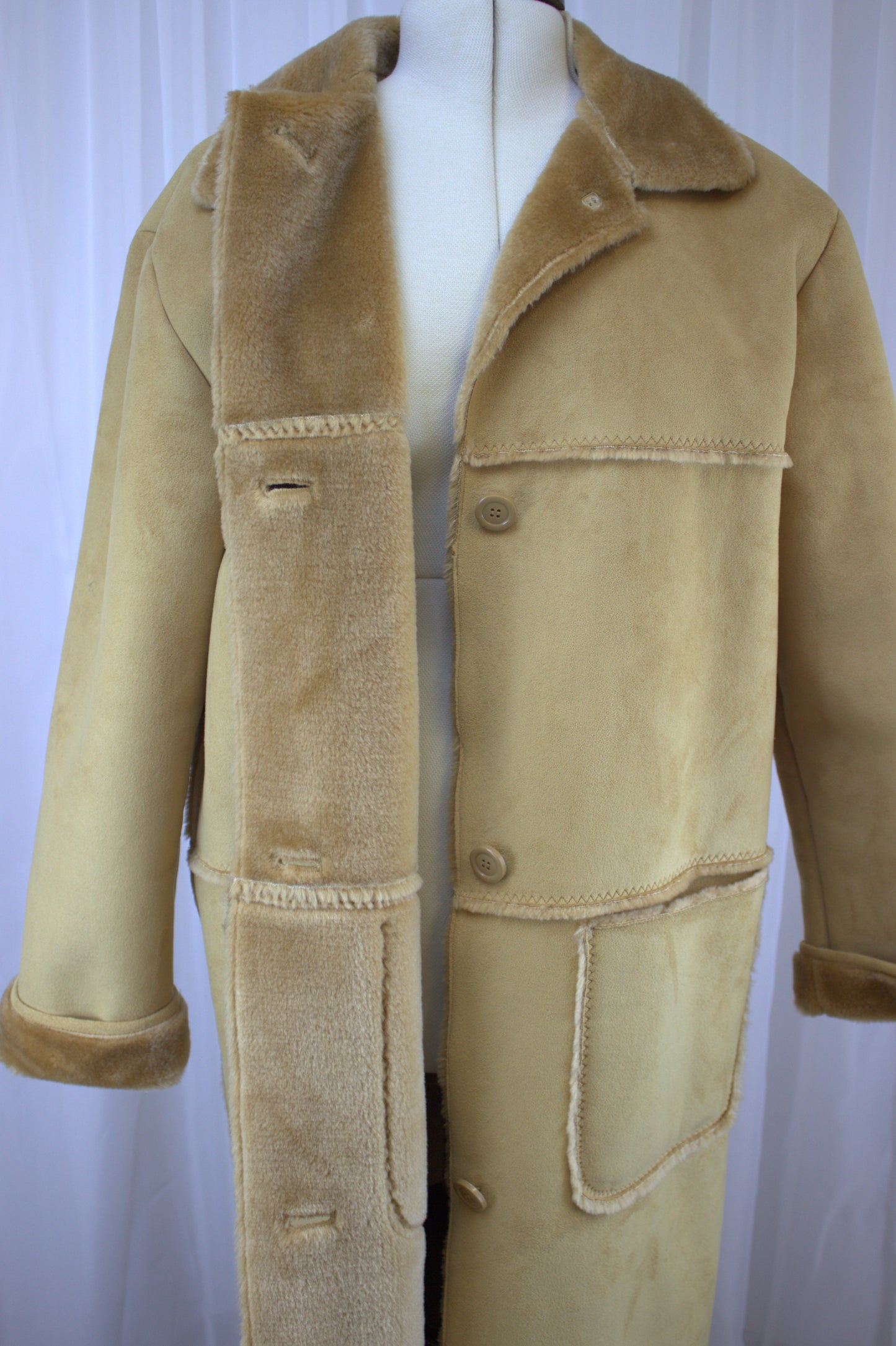 Vintage Faux Shearling Coat by Michael H. - Size Large