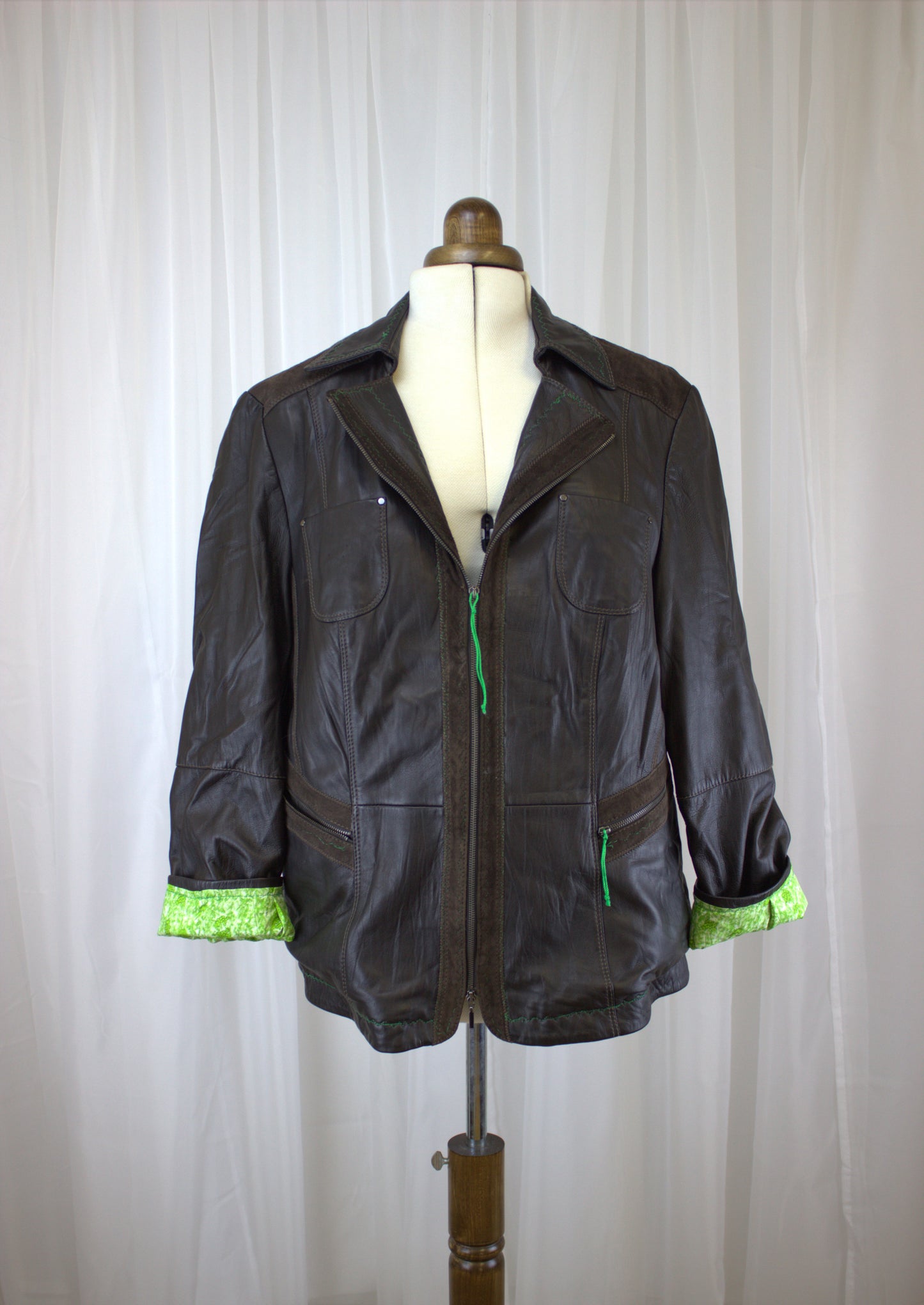 The Kate: Vintage Leather Jacket, Size 14-16