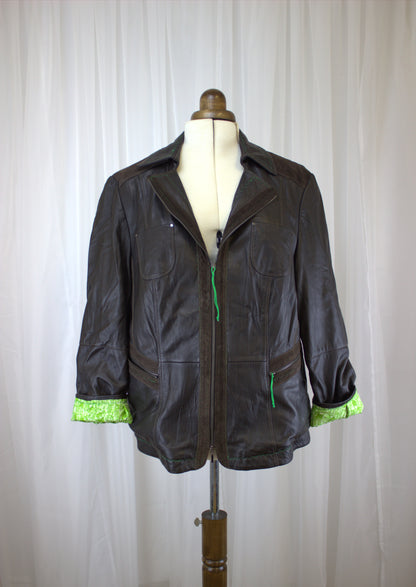 The Kate: Vintage Leather Jacket, Size 14-16