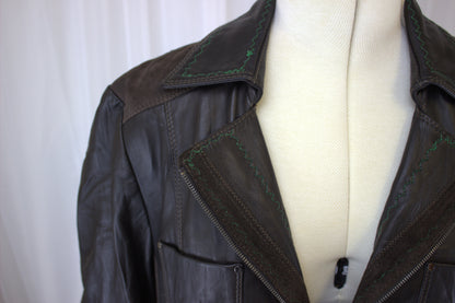 The Kate: Vintage Leather Jacket, Size 14-16