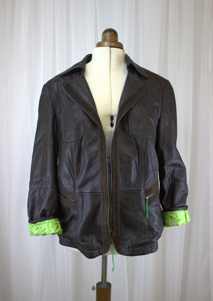 The Kate: Vintage Leather Jacket, Size 14-16