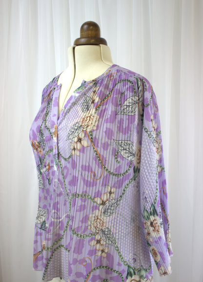 Vintage Paco Coastal Collection Pleated Shirt, Size 12