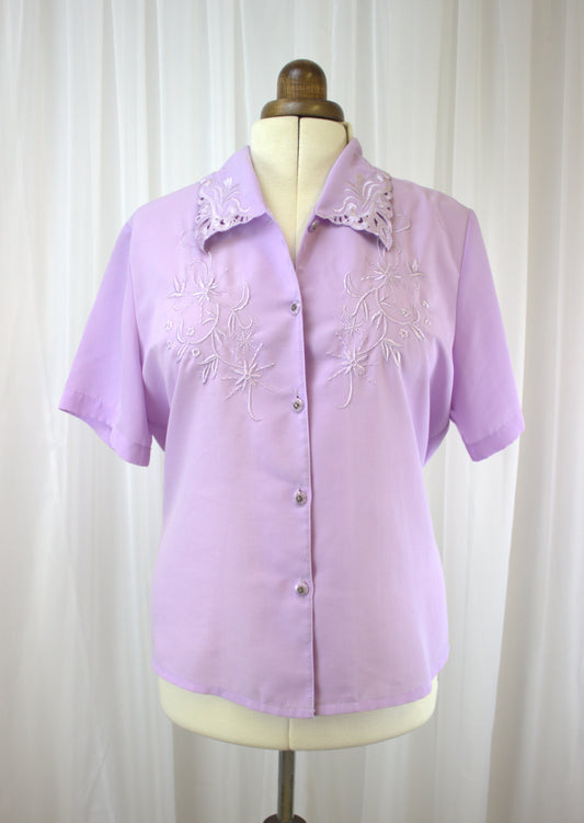 Vintage Embroidered Blouse - Size 16