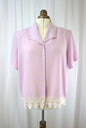 Michael Gold Blouse with Fringe Detail & Shoulder Pads - Size XL