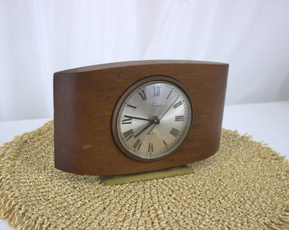 Vintage 1970's Hinderer Quartz Mantle Clock with Brass Stand