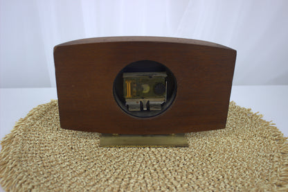 Vintage 1970's Hinderer Quartz Mantle Clock with Brass Stand