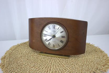 Vintage 1970's Hinderer Quartz Mantle Clock with Brass Stand