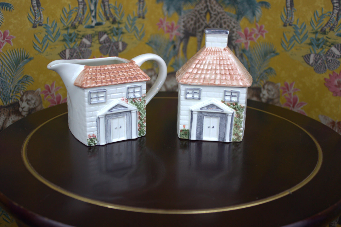 Charming Cottage Tea Set - Teapot, Sugar Bowl & Milk Jug