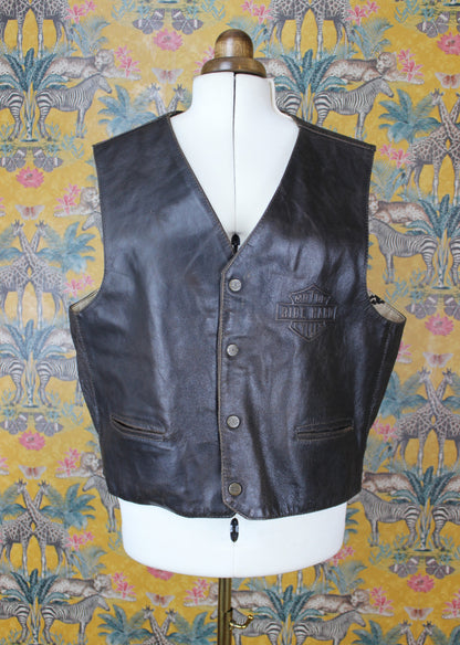 Harley Davidson Leather Waistcoat - XL