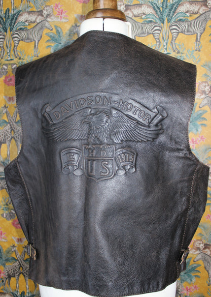 Harley Davidson Leather Waistcoat - XL