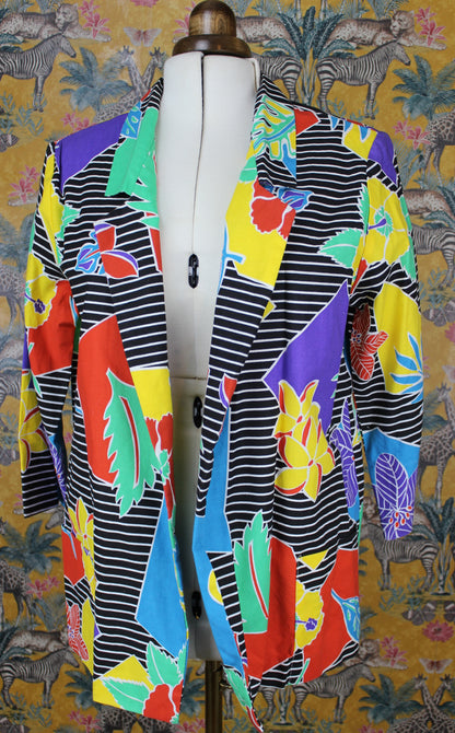 Bold Vintage Abstract Blazer - Size 14-16