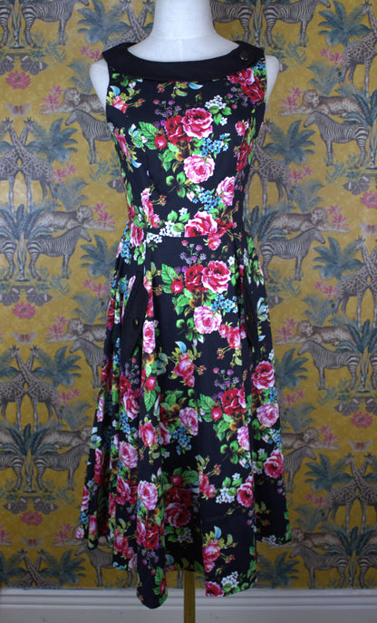 Hearts and Roses Vintage-Style Fit & Flare Dress - Size 8