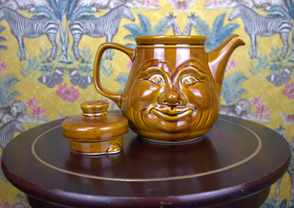 Vintage Sunshine Face Teapot – A Cheery and Unique Treasure