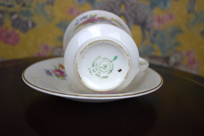 Charming Vintage Arklow Pottery Teacup and Saucer – Floral Elegance